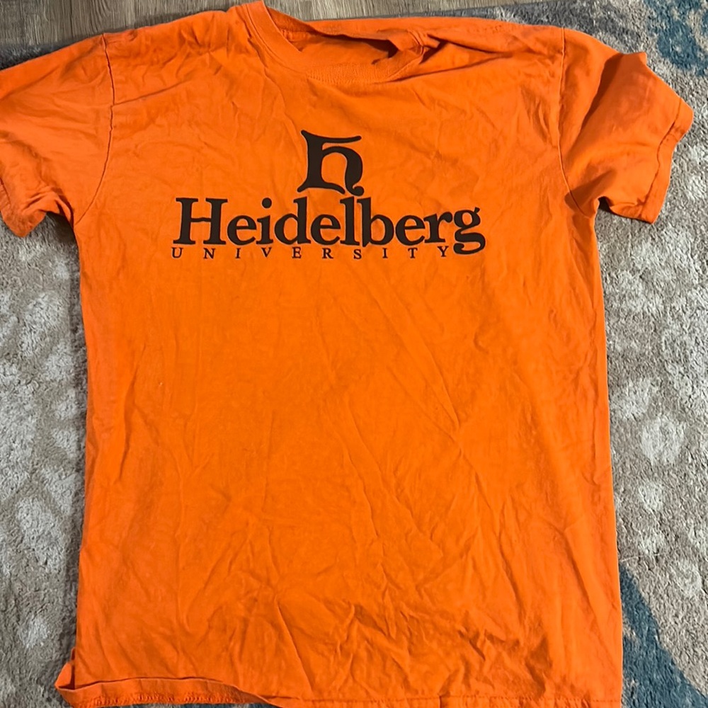 Orange Heidelberg tshirt. Unisex medium.